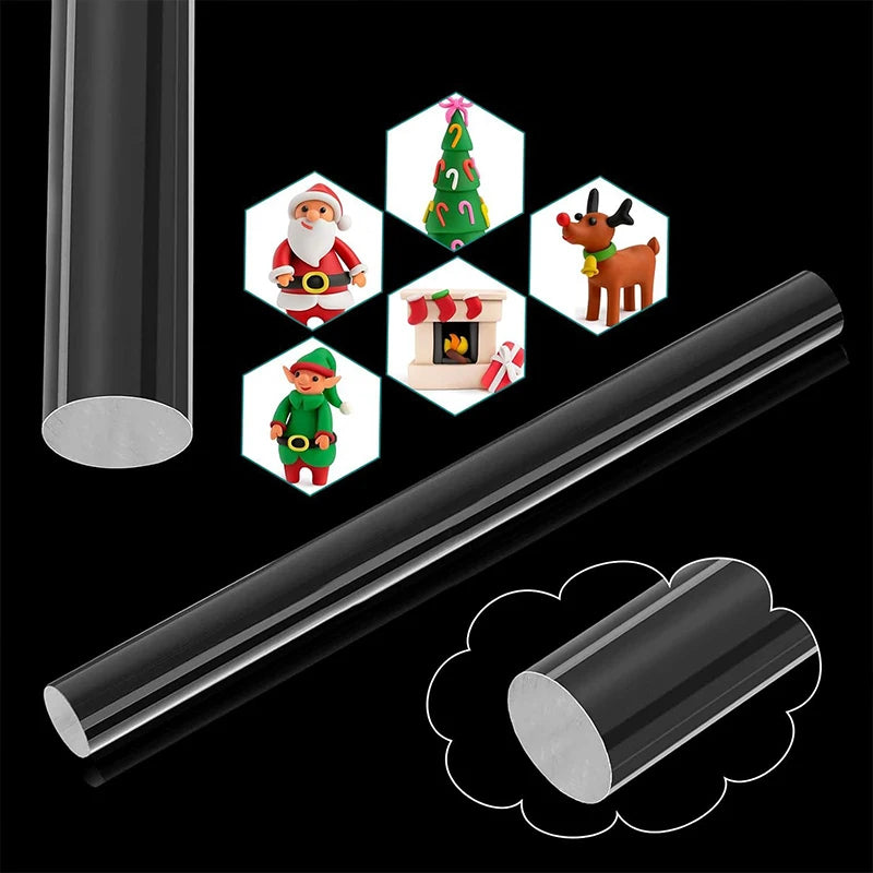 2PCS Acrylic Clay Tool Mud Press Stick Tool DIY Modelling Clay Tools Pottery porcelain clay cutters roller crafting tools TYGJ5