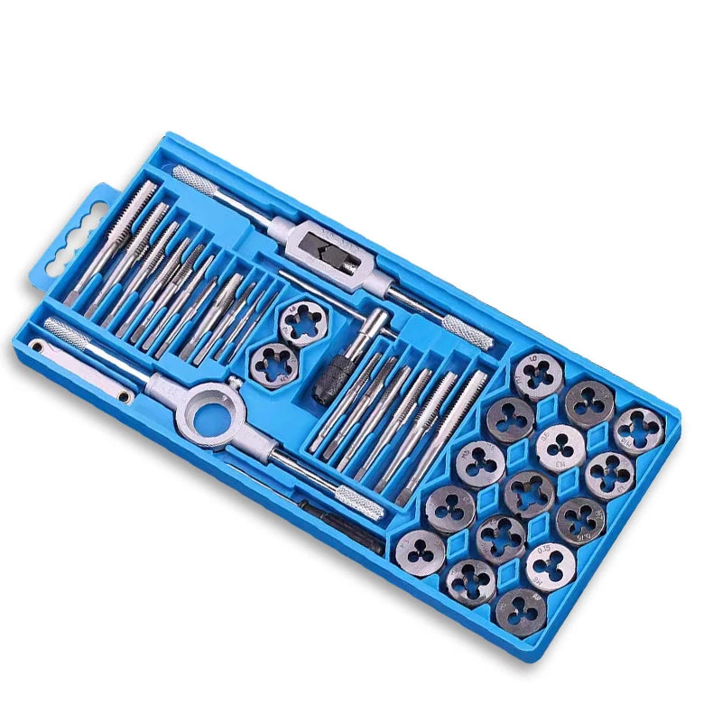Multi-specification 8/12/20Pcs multifunction Metric Hand Tap and Die Set M3-M12 Screw Thread Plugs Straight Taper Reamer Tools
