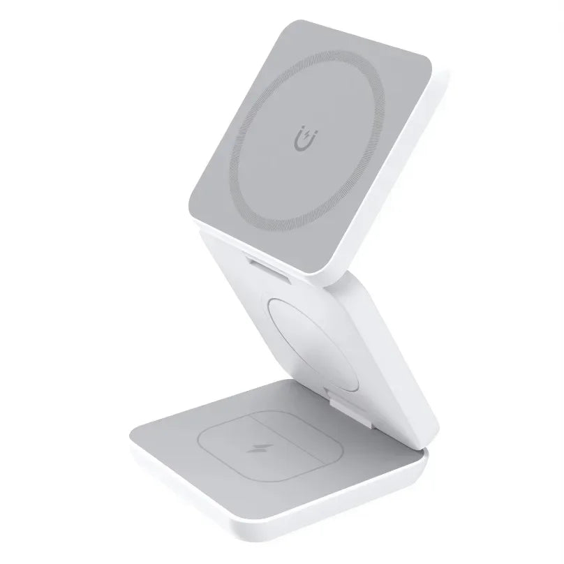 100W Foldable Magnetic Station 3 in 1 Fast Wireless Charger Stand For Magsafe iPhone 16 15 14 13 12 Pro Max iWatch 8 7 6 Airpods