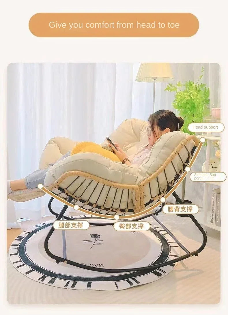 Rocking chair recliner adult balcony home leisure lazy sofa living room single sofa Internet celebrity rocking chair