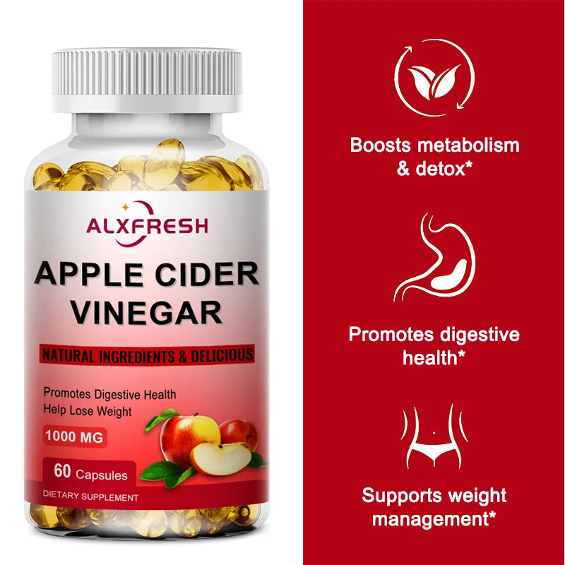 Apple Cider Vinegar Capsules Support Appetite Suppression Promote Fat Metabolism and Digestive Health Antioxidant Detoxification