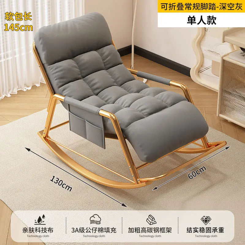 Recliner Rocking Chair Sitting and Sleeping Dual-purpose Lunch Break Chair Balcony Home Leisure Lazy Sofa Chair Ergonomic