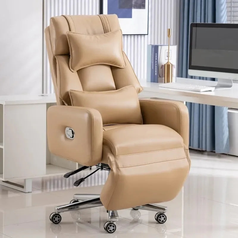 Luxury Boss Recliner Office Chair Comfortable Long Cushion Computer Chair Bedroom Game Home Lunch Back Chair Recliner FYOC