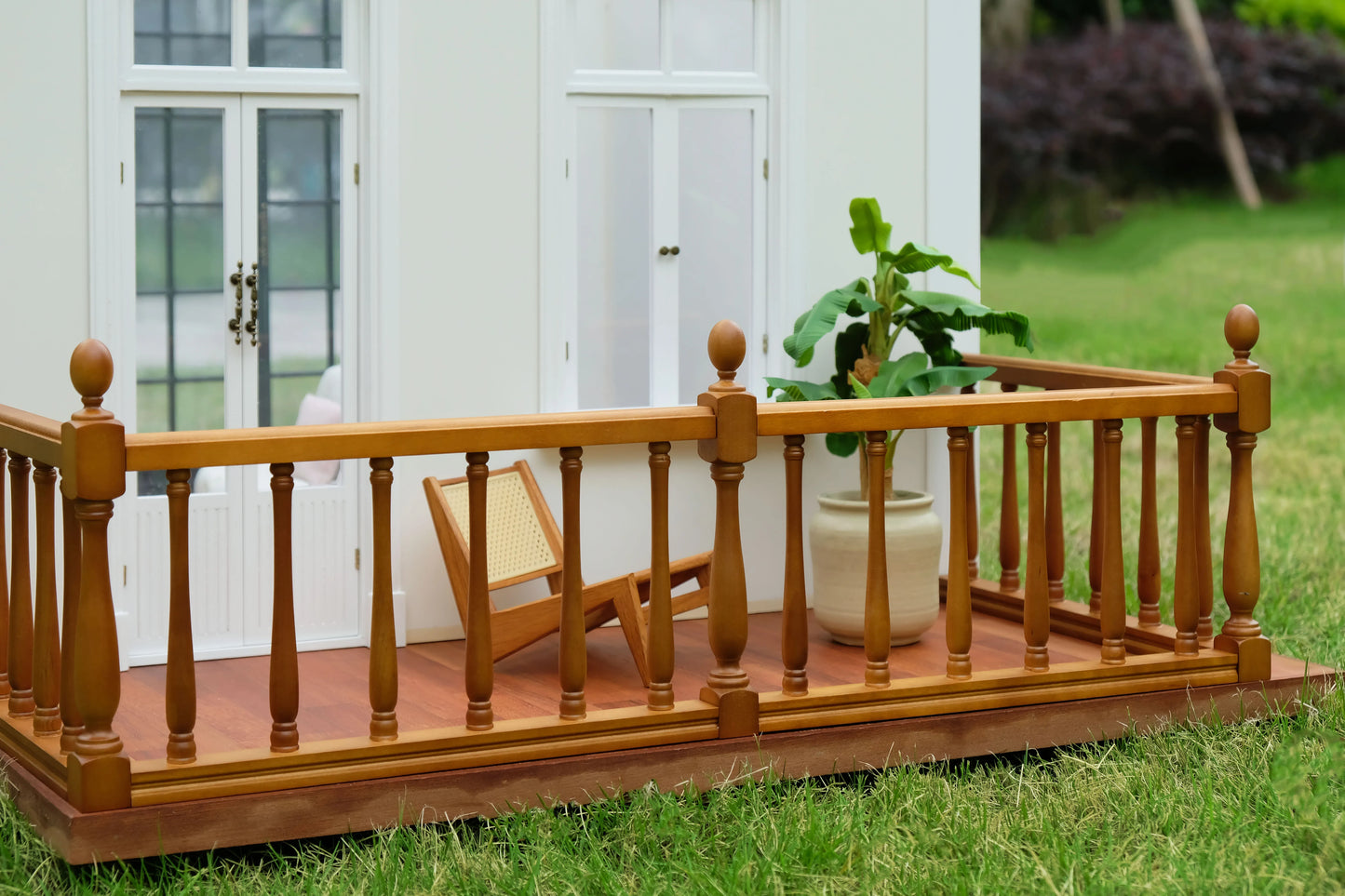 1:6 doll house dollhouse fence/railing(Comprises four fences, a 180-degree connecting rod and two 90-degree connecting rods.)