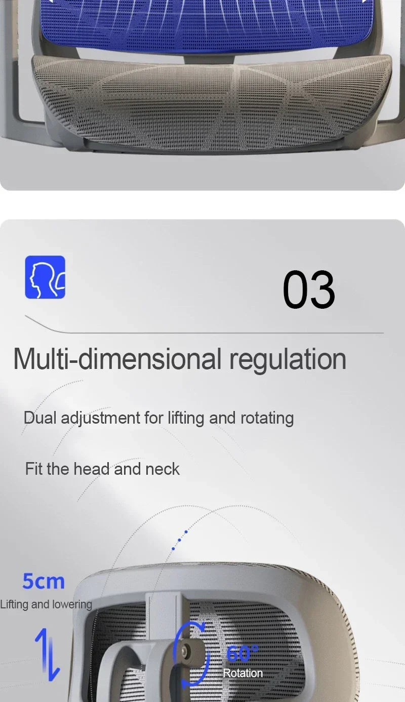 Ergonomic Office Chair Reclining Lumbar Support Headrest Adjustable Armrests Footrest Bureaustoel Home Office Gaming Room