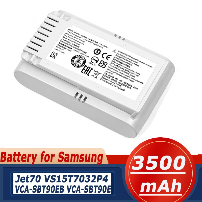 New Battery 21.6V 5000mAh for samsung jet 70 VS15T7032P4 VCA-SBT90E Vacuum Cleaner Batteries