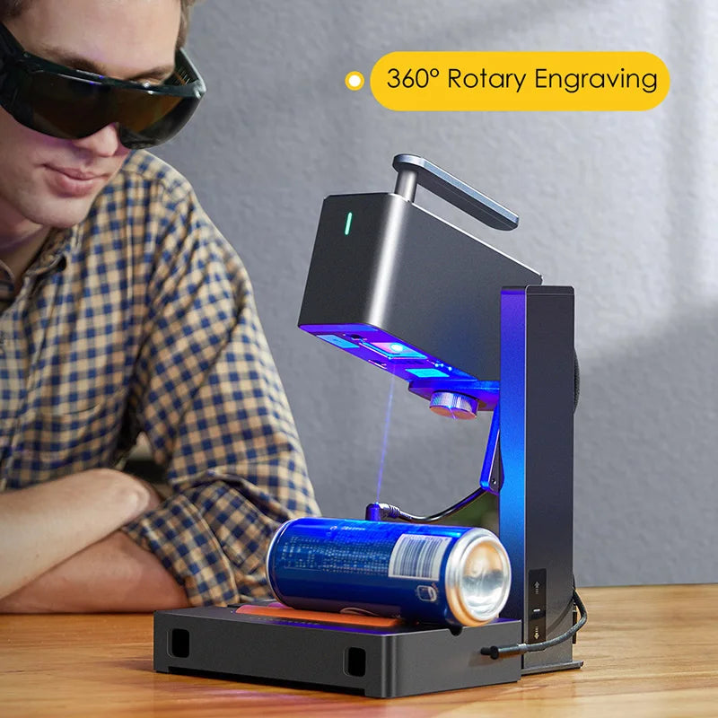 Laserpecker Laser Engraving Machine With 5W 2K Bluetooth 5.0 Mini Portable Engraver For Woodworking DIY Paper Leather LP2