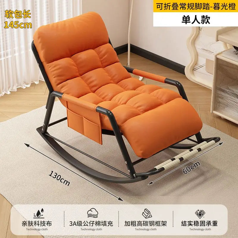 Recliner Rocking Chair Sitting and Sleeping Dual-purpose Lunch Break Chair Balcony Home Leisure Lazy Sofa Chair Ergonomic