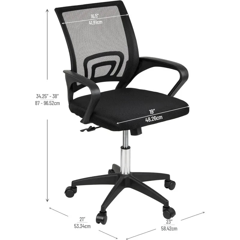 Adjustable Desk Swivel Chairs Computer Chair with Armrests Elastic Chair Flip-up Arms and Lumbar Ergonomic Gamer Recliner Chair