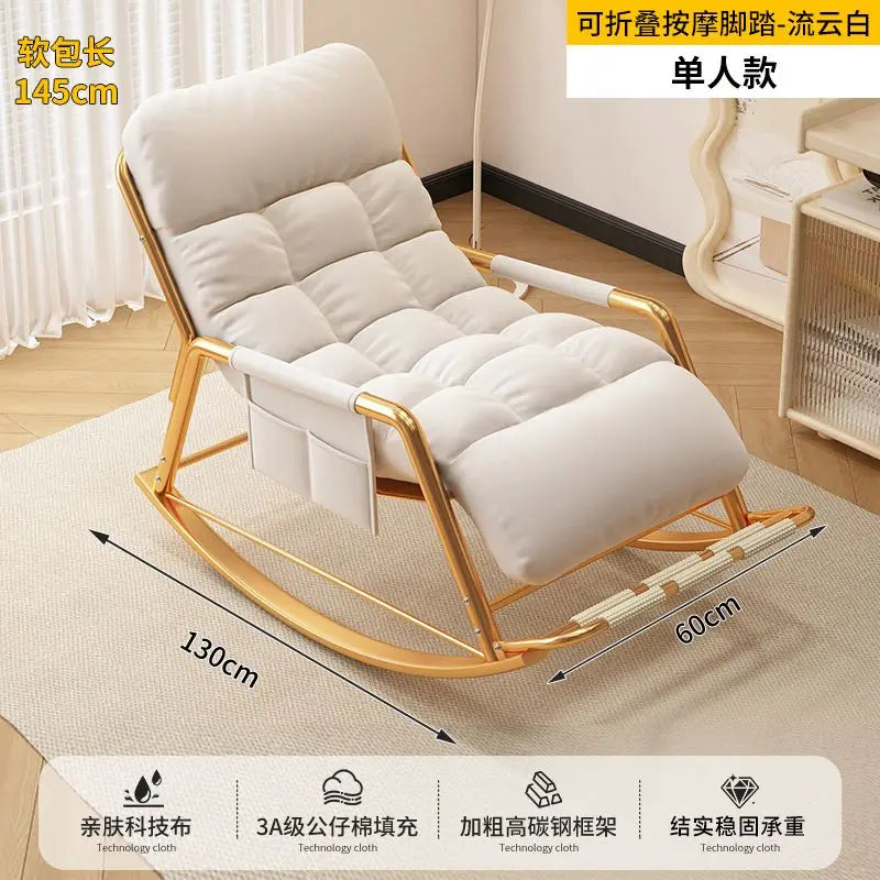 Recliner Rocking Chair Sitting and Sleeping Dual-purpose Lunch Break Chair Balcony Home Leisure Lazy Sofa Chair Ergonomic