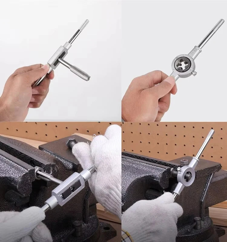 Multi-specification 8/12/20Pcs multifunction Metric Hand Tap and Die Set M3-M12 Screw Thread Plugs Straight Taper Reamer Tools