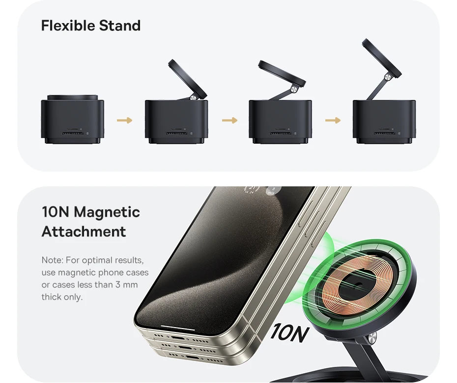Baseus Magnetic Wireless Charger Qi2 15W for iPhone 17 Air 16 Pro Max MagSafe Fast PD HUB HDMI 4K60Hz USB3.2 SD TF Phone Charger