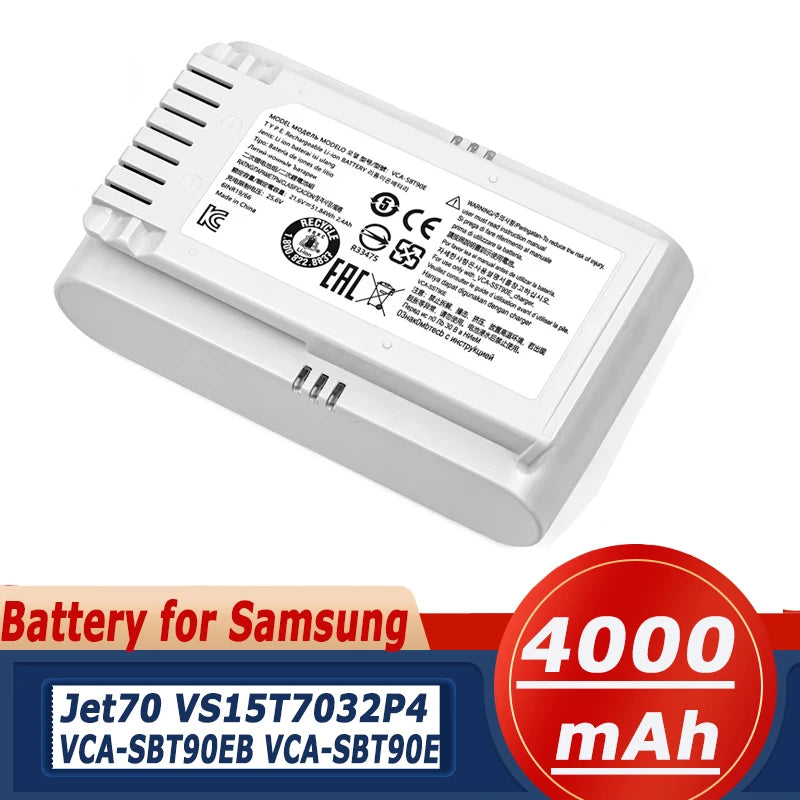 New Battery 21.6V 5000mAh for samsung jet 70 VS15T7032P4 VCA-SBT90E Vacuum Cleaner Batteries
