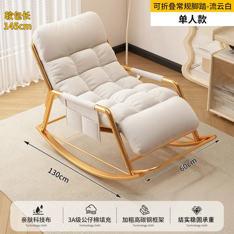 Recliner Rocking Chair Sitting and Sleeping Dual-purpose Lunch Break Chair Balcony Home Leisure Lazy Sofa Chair Ergonomic
