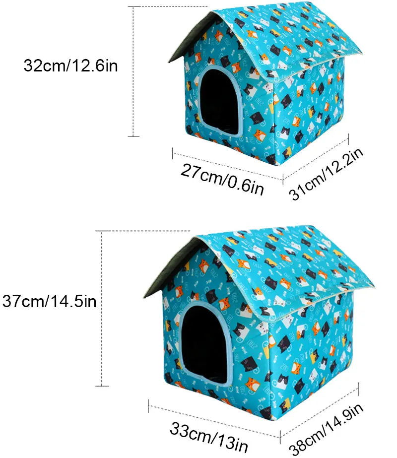 Waterproof Cat House for Outdoors Rainproof Dog House Cat House Villa Tent Collapsible Pet Shelter house waterproof sun proof