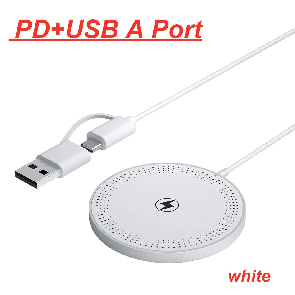 100W Magnetic Wireless Charger Dock for Magsafe iPhone 16-12 Samsung Xiaomi Mini USB A PD Fast Charging Pad Stand Mag Chargers