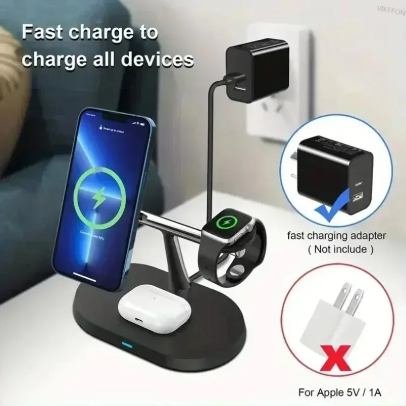 Phone Wireless Charger Desktop 3 IN 1 Magnetic For Magsafe iPhone 16 15 14 13 12 Samsung Apple/Galaxy Watch Fast Charging Dock