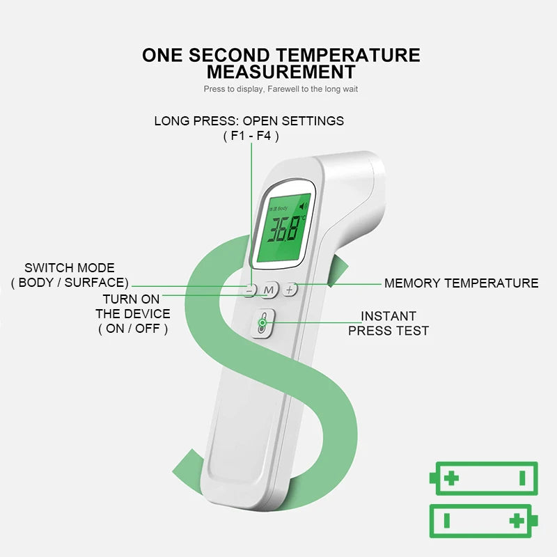 Non-Contact Body Temperature Tool Medical IR Fever Thermometer Digital Ear Thermometer or Mini Finger Pulse Oximeter Blood Oxyge