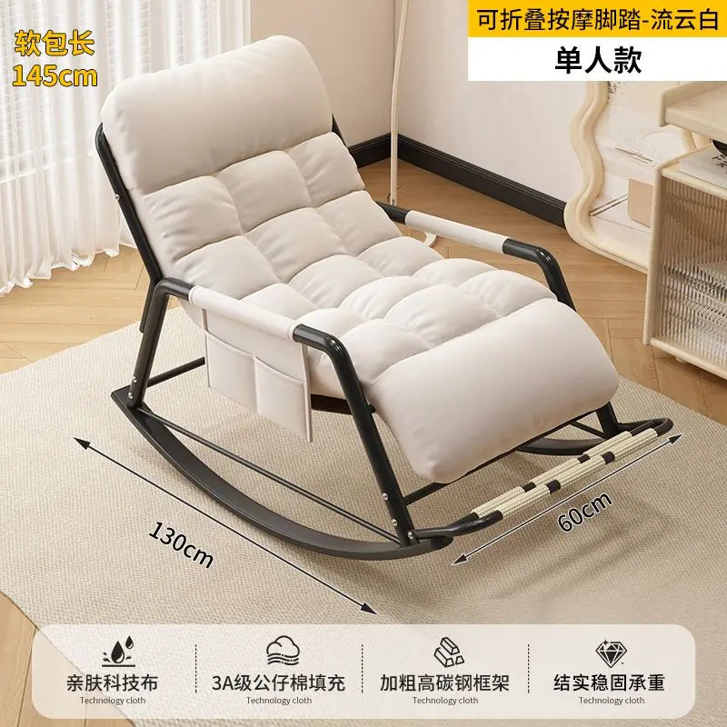 Recliner Rocking Chair Sitting and Sleeping Dual-purpose Lunch Break Chair Balcony Home Leisure Lazy Sofa Chair Ergonomic