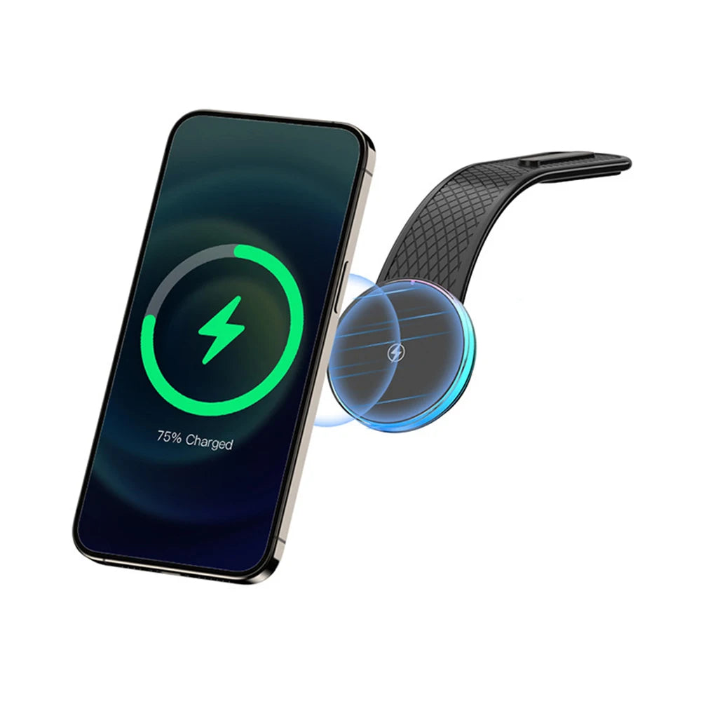 15W Car Mount Charger Compatible iPhone MagSafe 16 Pro Max 15 14 13 12 Magnetic Wireless Car Charger Free Adjustment Angle