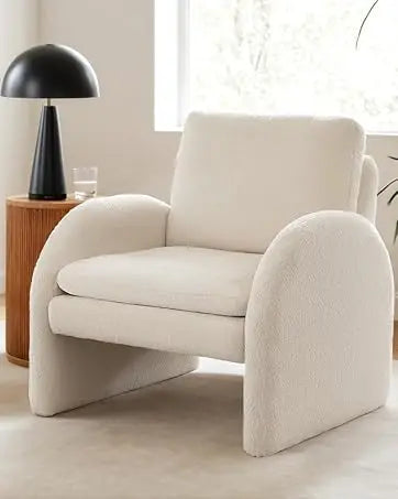 Armchair Sherpa Fabric Recliner Lounge Dining Chairs Sofa Nursing Occasional Seat Reading Seating Armchairs Home Living Room Bed