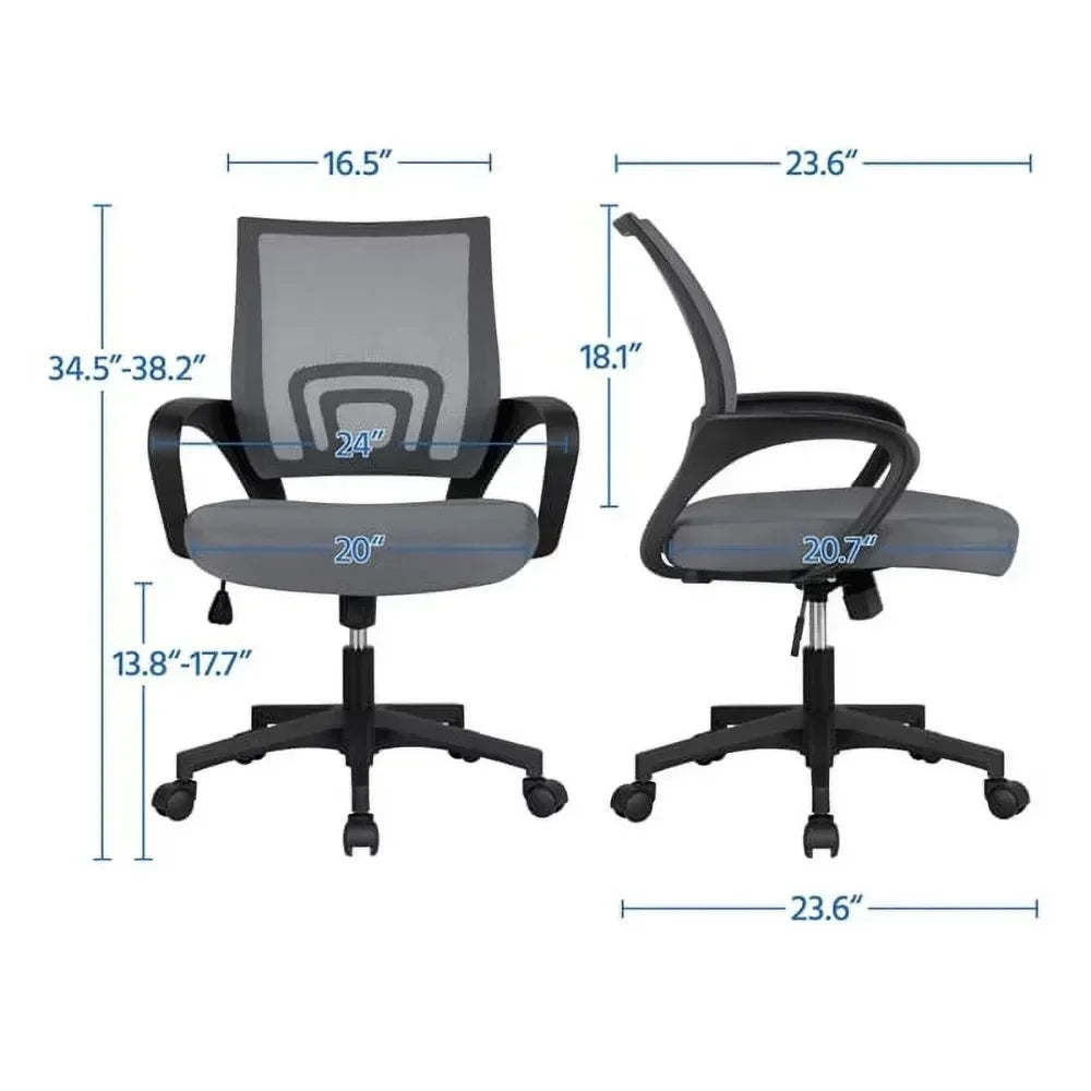 Adjustable Desk Swivel Chairs Computer Chair with Armrests Elastic Chair Flip-up Arms and Lumbar Ergonomic Gamer Recliner Chair