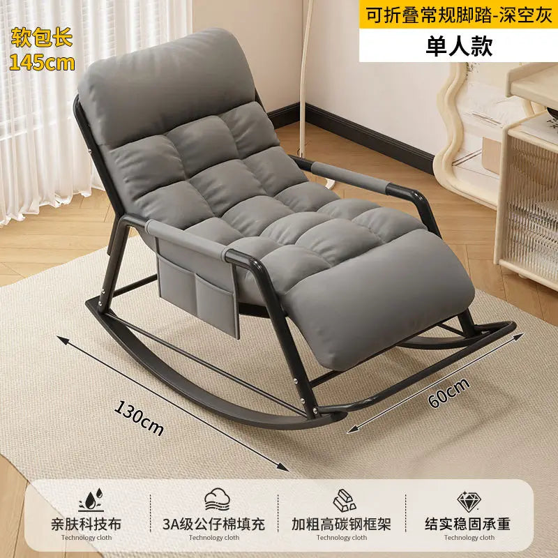 Recliner Rocking Chair Sitting and Sleeping Dual-purpose Lunch Break Chair Balcony Home Leisure Lazy Sofa Chair Ergonomic