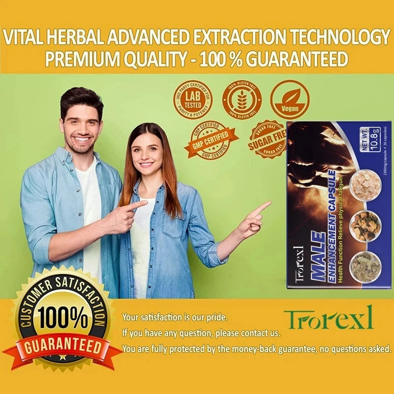 Epimedium Capsule Male Enhancing Supplement 100% Pure Non-GMo Supports Reproductive Health Natural Energizer Long Lasting