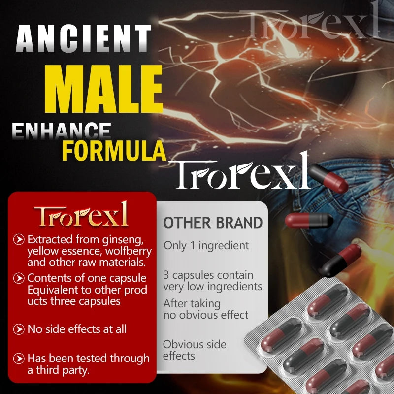 Epimedium Capsule Male Enhancing Supplement 100% Pure Non-GMo Supports Reproductive Health Natural Energizer Long Lasting