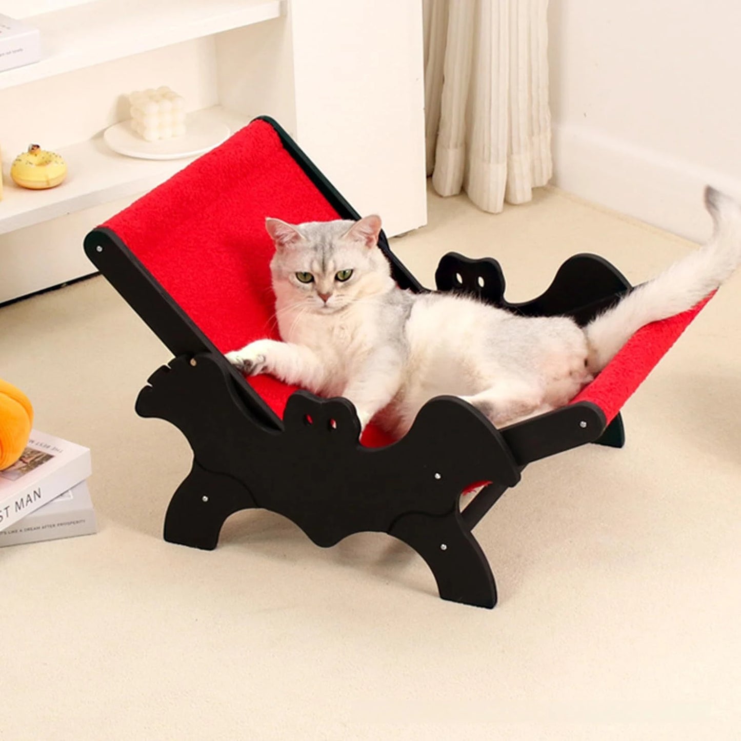 Cat recliner wholesale bat European and American Halloween black red four-season universal couch plus beach chair sofa cat nest