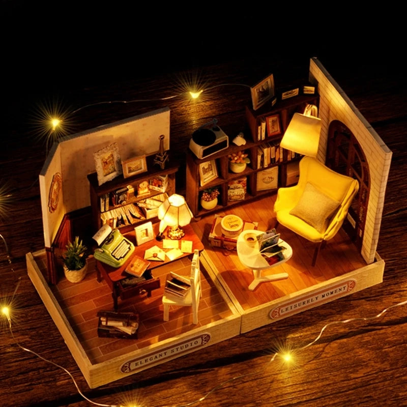 Dollhouse DIY Miniature Furniture Kits Mini Handmade Craft Little House