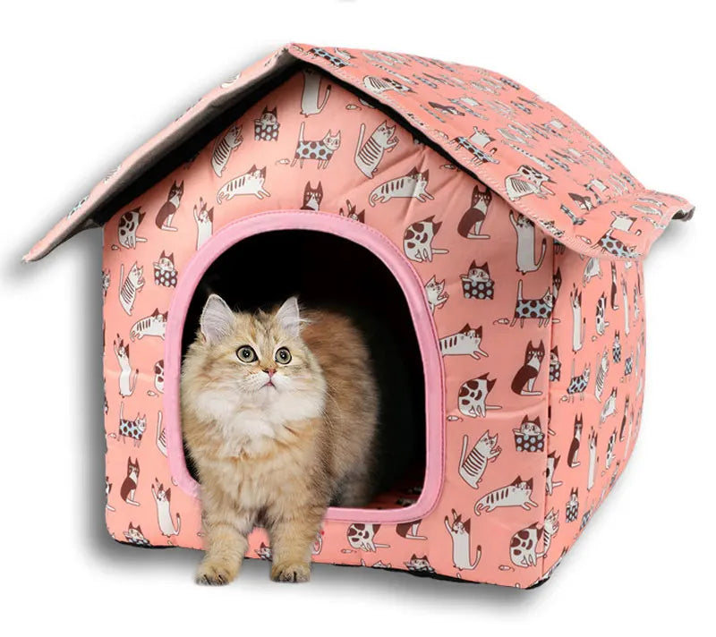 Waterproof Cat House for Outdoors Rainproof Dog House Cat House Villa Tent Collapsible Pet Shelter house waterproof sun proof
