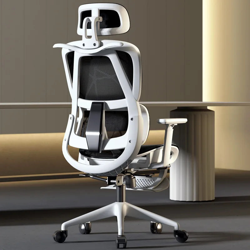Ergonomic Office Chair Reclining Lumbar Support Headrest Adjustable Armrests Footrest Bureaustoel Home Office Gaming Room