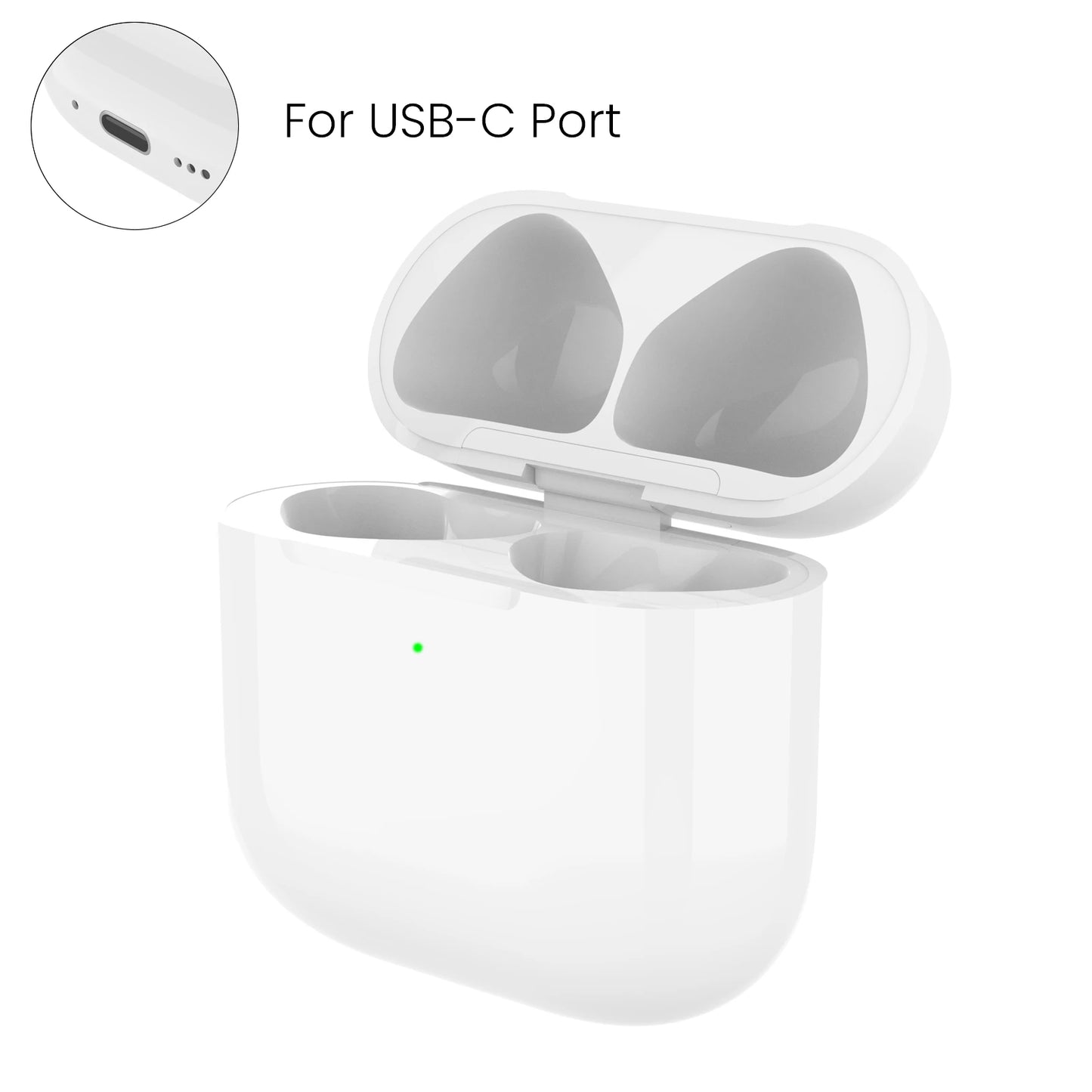 Charging Case For AirPods 4 - BT Wireless 450mAh Charger Box W/ Sync Button Headphone Accessories, USB-C Port, No Earbuds