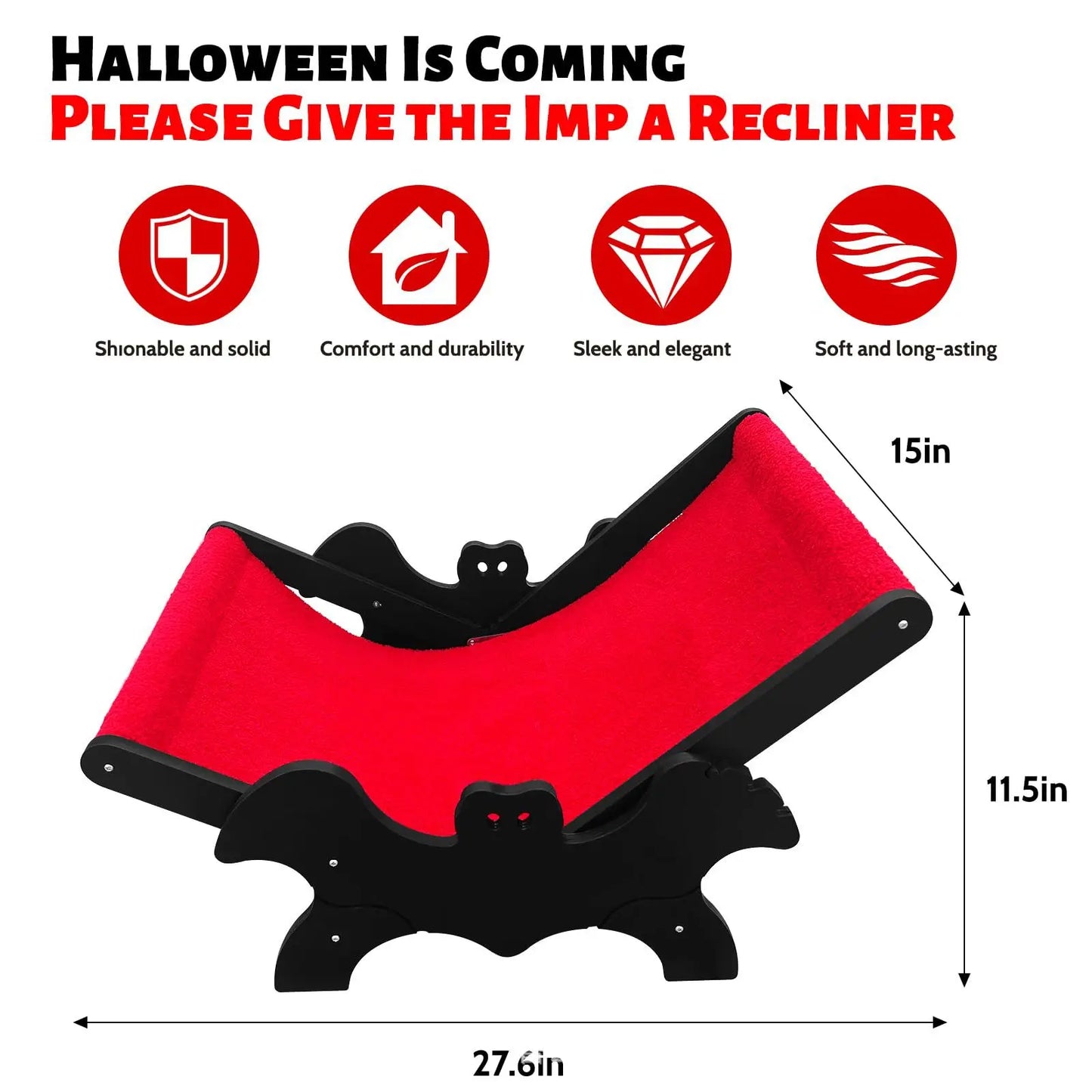 Cat recliner wholesale bat European and American Halloween black red four-season universal couch plus beach chair sofa cat nest