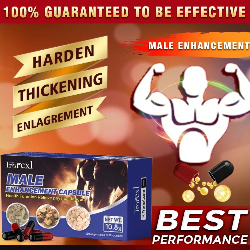 Epimedium Capsule Male Enhancing Supplement 100% Pure Non-GMo Supports Reproductive Health Natural Energizer Long Lasting
