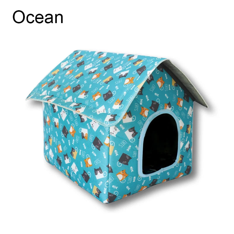 Waterproof Cat House for Outdoors Rainproof Dog House Cat House Villa Tent Collapsible Pet Shelter house waterproof sun proof