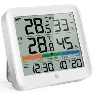 Weather Station Indoor Outdoor Wireless Thermometer Hygrometer With 1 Remote Sensor Temperature And Humidity Gauge Meter Monitor