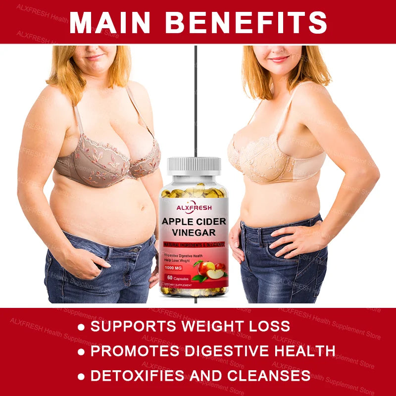 Apple Cider Vinegar Capsules Support Appetite Suppression Promote Fat Metabolism and Digestive Health Antioxidant Detoxification
