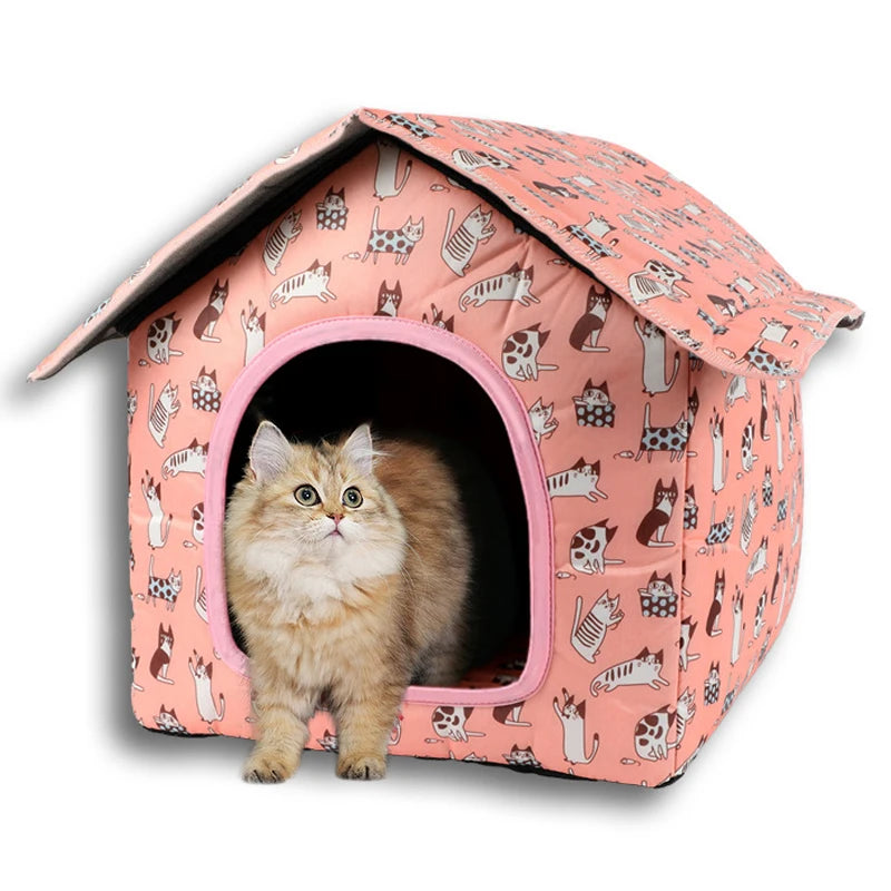 Waterproof Cat House for Outdoors Rainproof Dog House Cat House Villa Tent Collapsible Pet Shelter house waterproof sun proof
