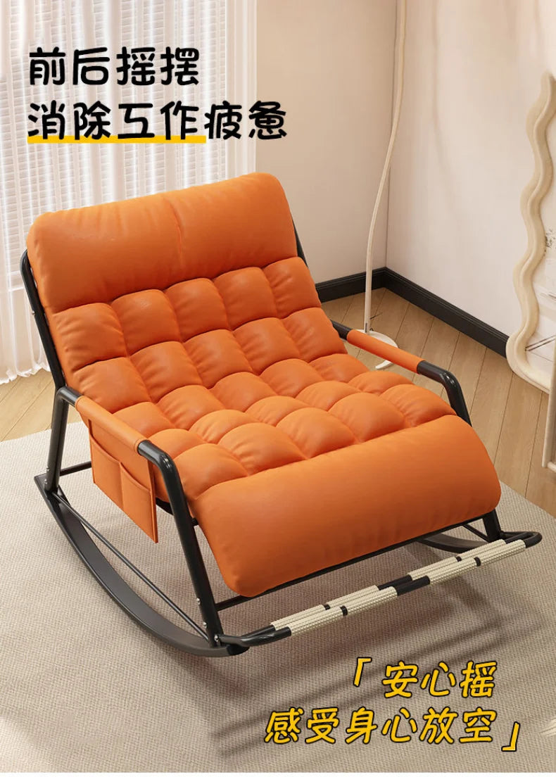 Recliner Rocking Chair Sitting and Sleeping Dual-purpose Lunch Break Chair Balcony Home Leisure Lazy Sofa Chair Ergonomic