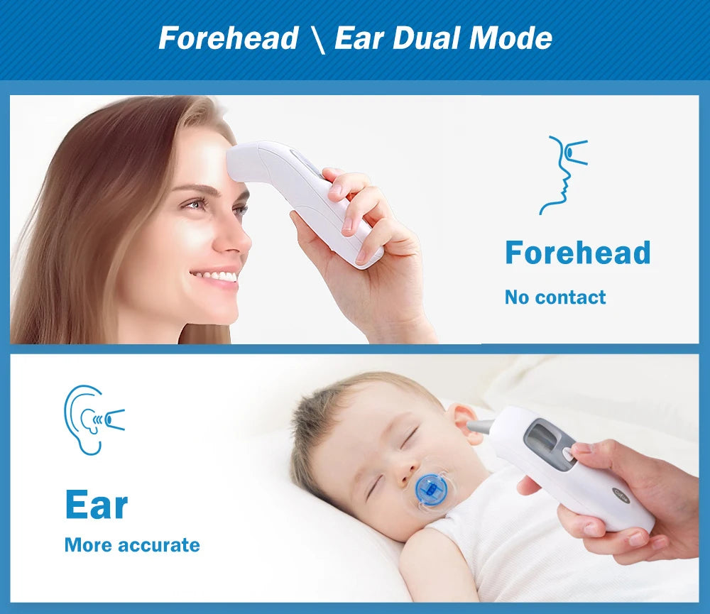 Cofoe 2 in 1 Digital Forehead & Ear Thermometer Non-Contact Medical Thermometer Baby/Adult ±0.1℃ Temperature precise Measure