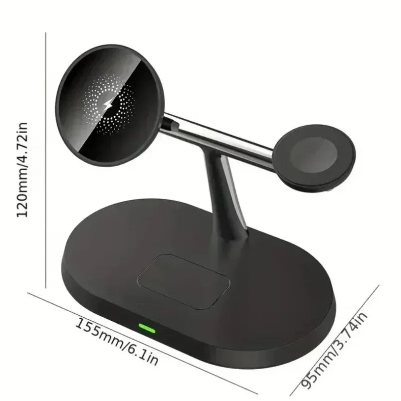 Phone Wireless Charger Desktop 3 IN 1 Magnetic For Magsafe iPhone 16 15 14 13 12 Samsung Apple/Galaxy Watch Fast Charging Dock