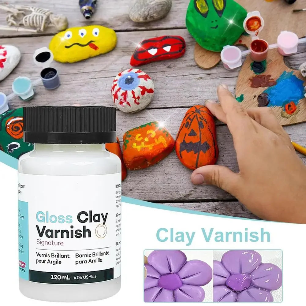 20/60/120ml Clay Varnish Acrylic Air Dry High Gloss Finish Air Dry Clay Sealant for Ceramics Oil Painting Wood Maintenance