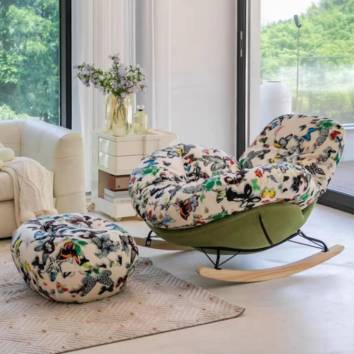 Light Luxury, Single, Lazy, Rocking Chair, Sofa, Recliner, Home, Living Room, Balcony, Leisure, Snail