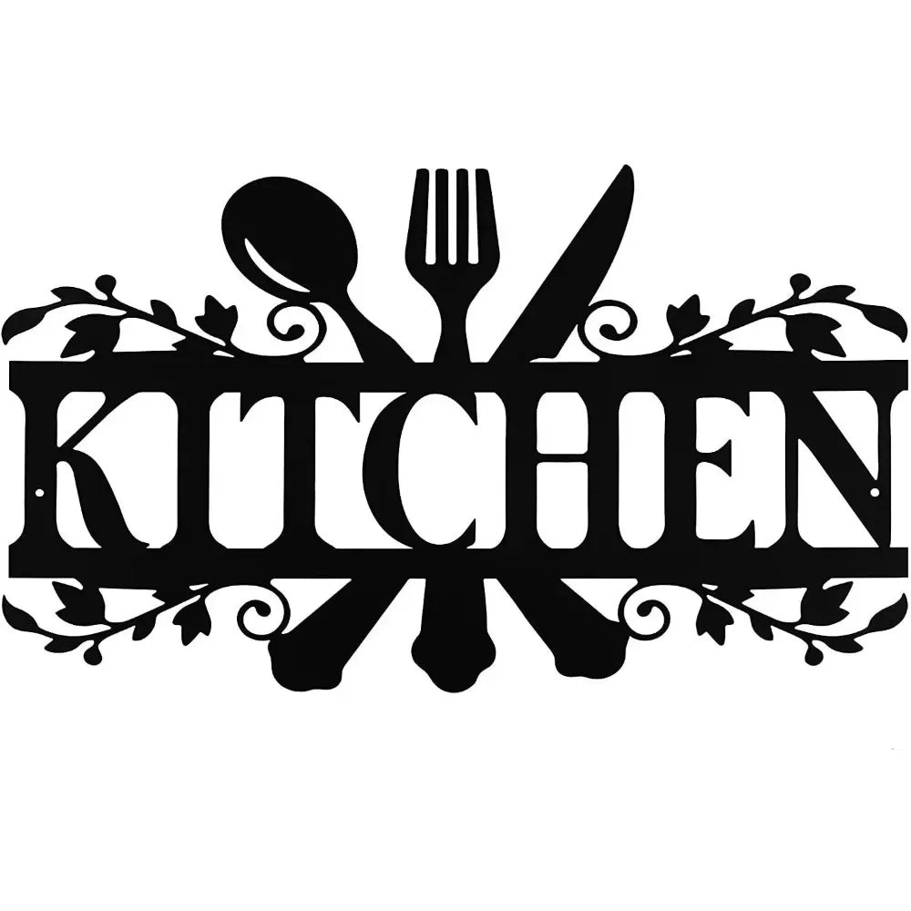 Kitchen Metal Sign, Kitchen Signs Wall Rustic Metal Kitchen Decor,Wall decoration, Wall Sticker,Artwork, Iron Art Silhouette