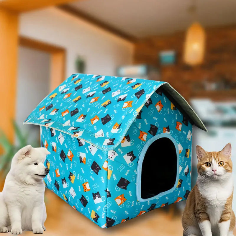 Waterproof Cat House for Outdoors Rainproof Dog House Cat House Villa Tent Collapsible Pet Shelter house waterproof sun proof