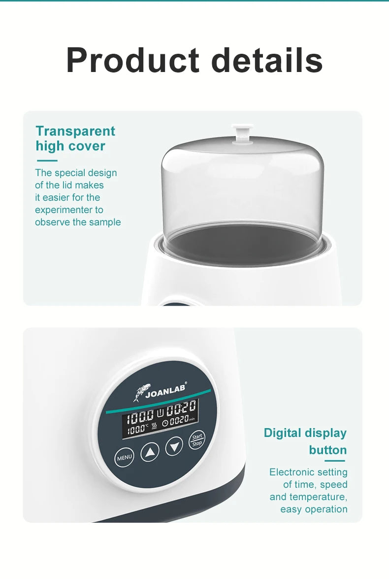 JOANLAB Water Bath Laboratory Constant Temperature Digital Display Room temperature -100℃ Anti-dry Burning Function 2L 110/220V
