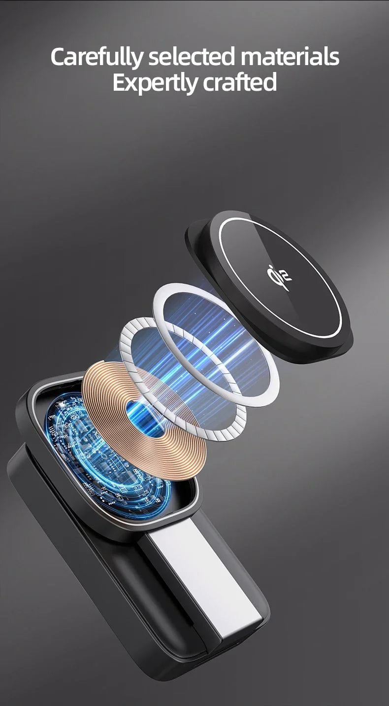 3 In 1 Magnetic Wireless Charger QI2 Folding Wireless Charging Station for Magsafe iPhone 16 15 14 13 iWatch 9 8 7 AirPods Pro