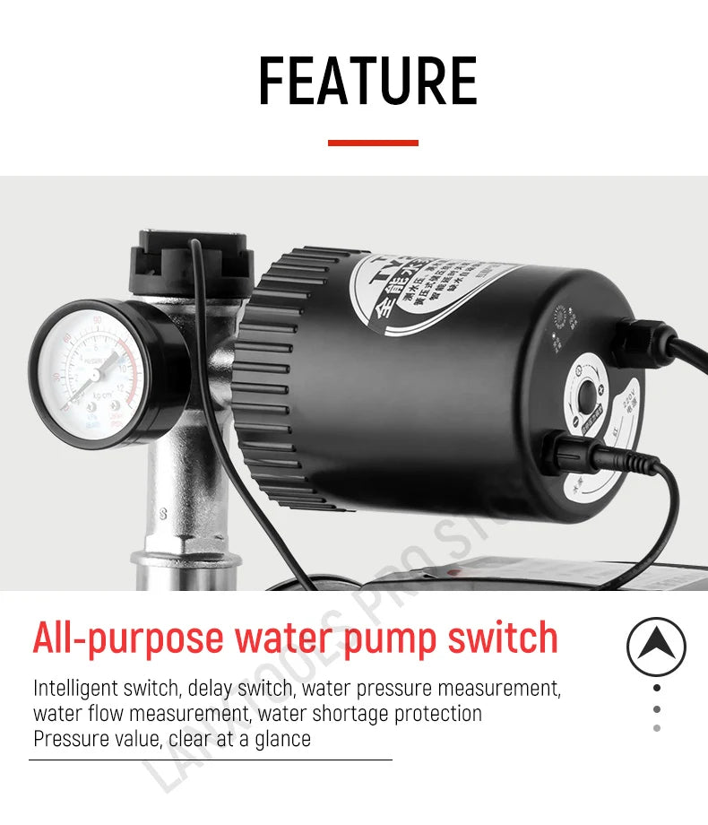 Household Fully Automatic Water Pump 370W-1500W Self-Priming Stainless Steel Silent Tap Booster Pump for Water Supply System